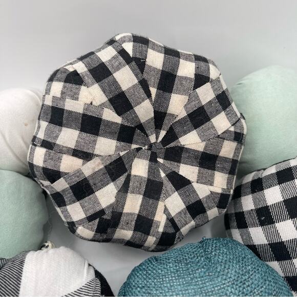 PUMPKIN Decor x 7 Home Buffalo Check Blue Table Mantel Fabric Gingham Fall - Picture 9 of 15